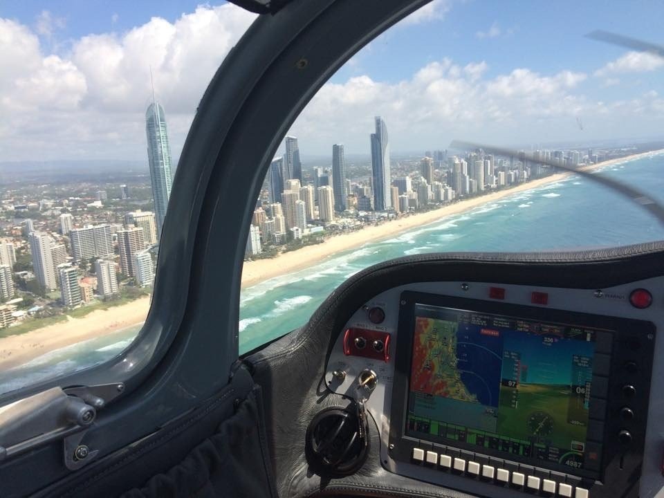 Gold Coast coastline photo taken from a Gold Coast Sports Flying Training plane